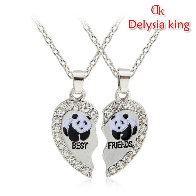 Delysia re 2 pz/set Panda due e mezzo amore collana carino intarsiato con pendenti di cristallo Best Friends