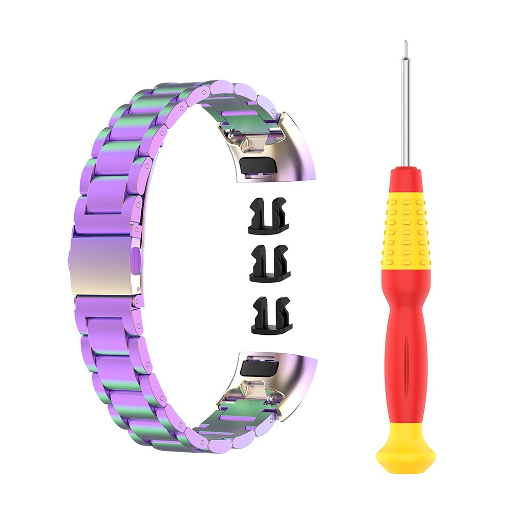 Bracelet Rose en métal Rose pour Huawei Band 4 Pro Bracelet pour Huawei Band 3 Pro Bracelet de montre en acier inoxydable bracelets avec outil: Colorful / Huawei Band 3