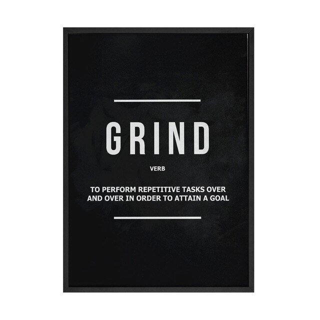 Grind Hustle Uitvoering Wall Art Canvas Prints Kantoor Decor Motivatie Moderne Art Ondernemer Motivatie Schilderen Foto &#39;S: Black / 40x60cm no frame