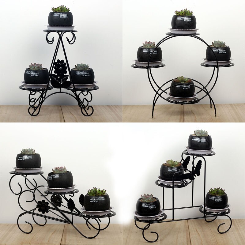 Étagère de bureau en fer forgé avec Mini fleurs, étagère multifonctionnelle pour recevoir le balcon, pot de fleurs