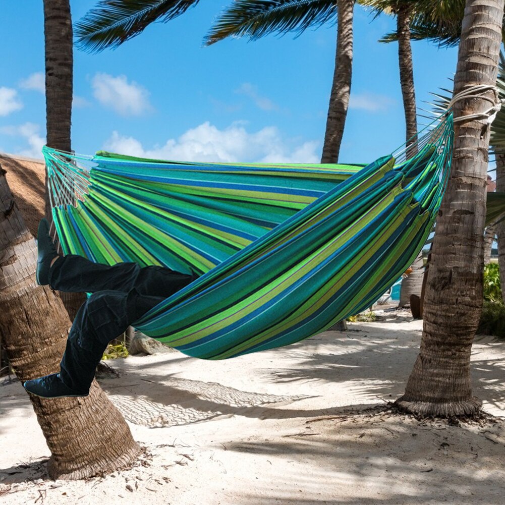 Portable Outdoor Canvas Hammock Stand（NO STAND） Camping Sleeping Swing Hanging Bed Yard Garden Furniture Support