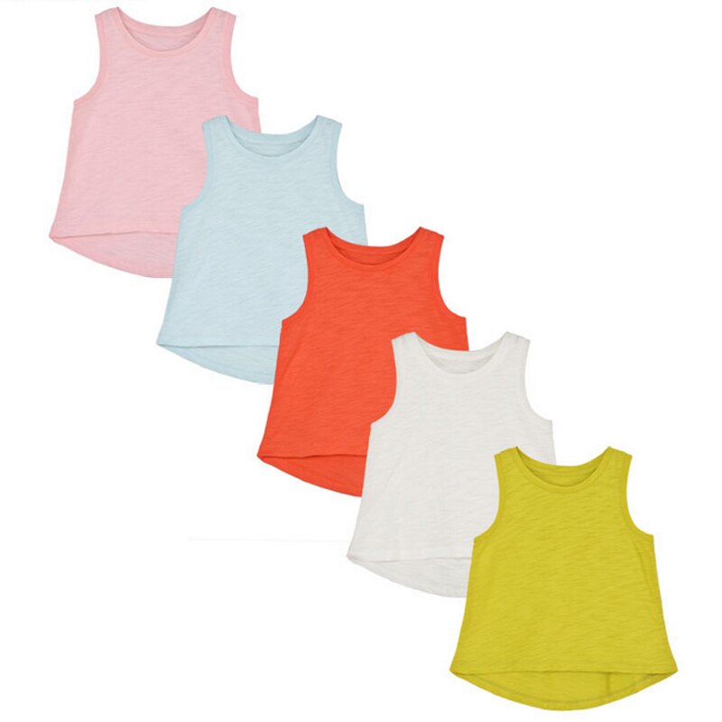 y460 summer children baby cotton breathable vest boys and girls bamboo cotton candy pure color bottoming shirt