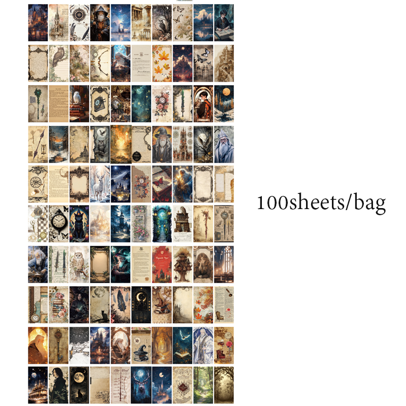 Mr Paper, 100sheets/bag collage art lightweight paper stock paper DIY vintage stock paper notebook korean stationery: WHITE