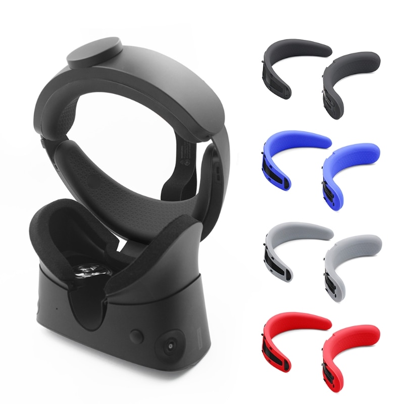 Capa de silicone vr anti-suor para oculus rift s, proteção em espuma frontal à prova de suor, conjunto de capa de silicone para substituição à prova d&#39;água e sujeira