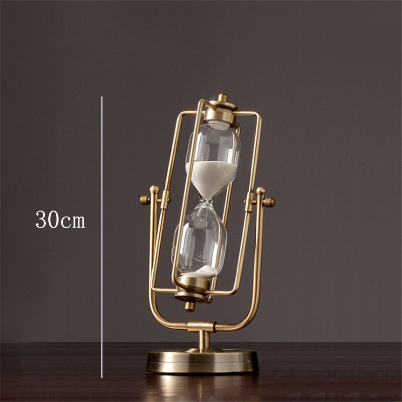 Reloj de arena de Metal, con temporizador de cuenta atrás, decoración de escritorio, decoración del hogar, 15/30/60 minutos: E 30cm 30min