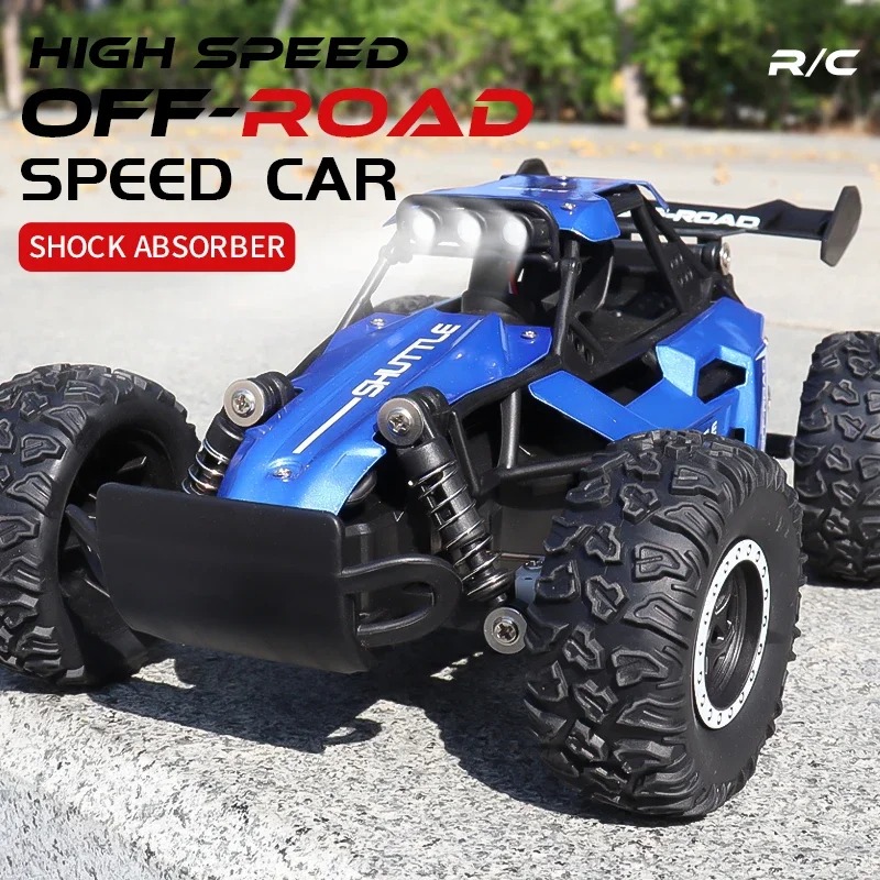 RC Auto 1:16 2WD met LED Licht 2.4G 20 KM/H Hoge Snelheid Off-Road Klimmen Afstandsbediening auto Speelgoed Cadeaus voor Jongens Meisjes Kinderen