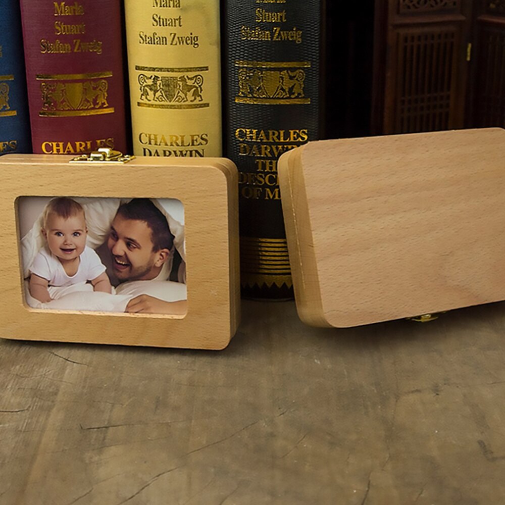 1 Set of Baby Teeth Keepsake Box Wooden Deciduous Tooth Storage Box for Baby: Default Title