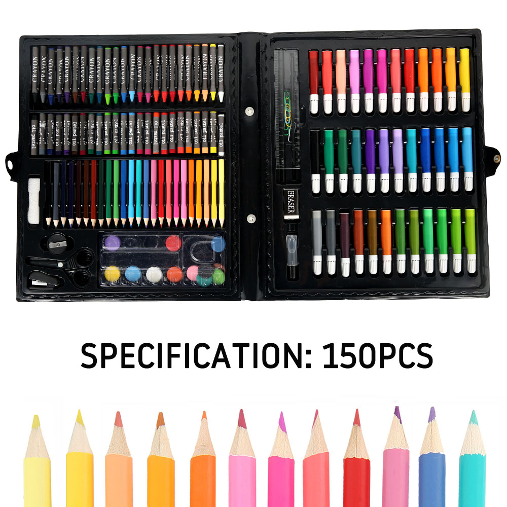 150Pcs Kids Art Set Children Drawing WaterColor Pen Crayon Oil Pastel Painting Tool Art supplies stationery Kit for Student