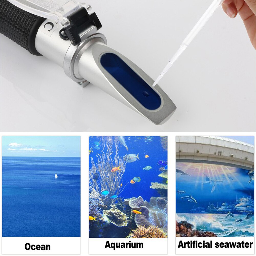 ATC Salinometer Seawater Salinity Refractometer with 0-100% Measuring Range 1.00-1.07 Specific Gravity