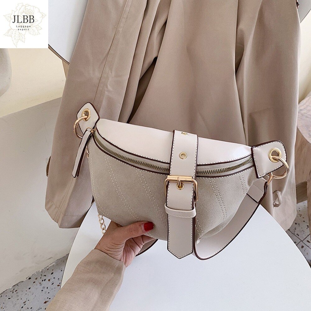 Chain Fanny Pack Banana Waist Bag Brand Belt Bag Women Waist Pack PU Leather Chest Bag Belly Bag Woman Bag