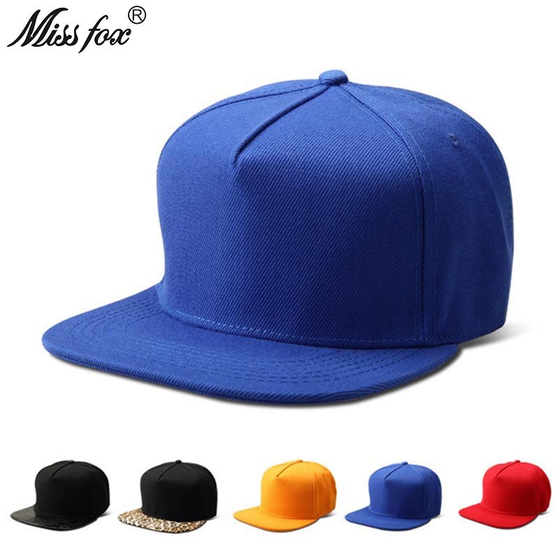 Missfox Hip Hop más barato algodón mujeres hombres sombreros y gorras al por mayor Flat Brim Hip Hop gorras: blue
