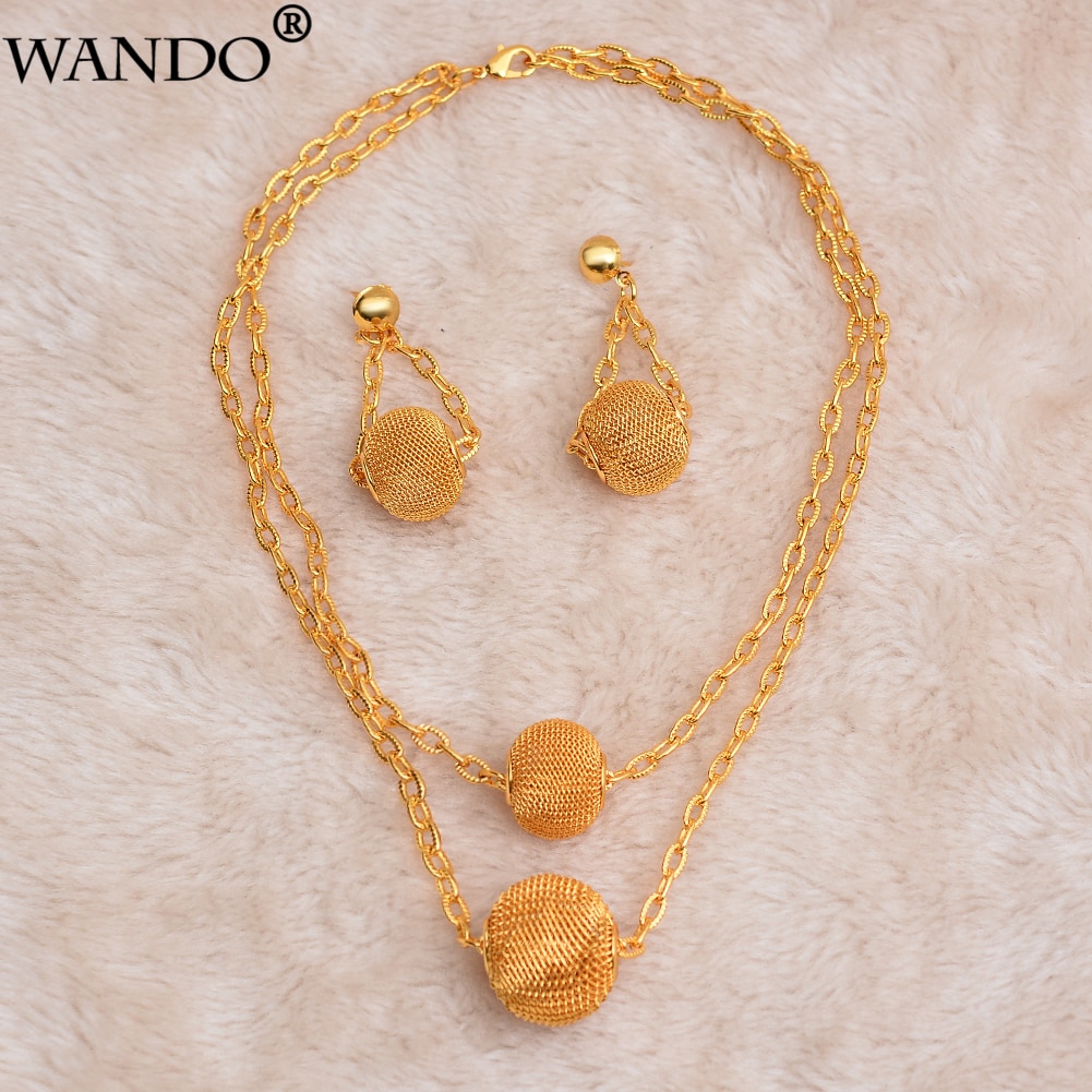 WANDO Gold Color Bead jewelry set Nigeria women jewelry Gold Color Classic Ethiopian/Middle East /African women jewelry