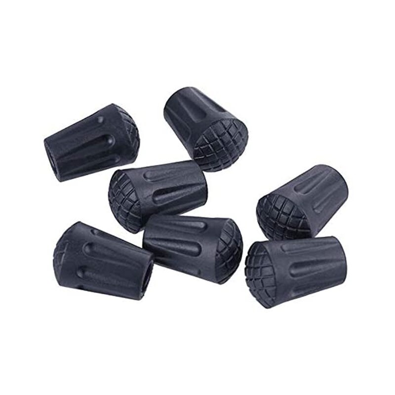 16 Pack Rubber Trekking Pole Tip Protectors-11mm Hiking Pole Replacement Tips Fits All Standard Hiking Trekking Walking Poles