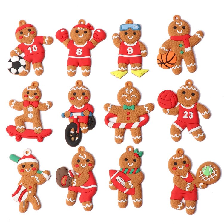 Gingerbread homem enfeites de natal feliz natal para o ano novo 2022 decorações da árvore de natal pingente festival casa decorações: F