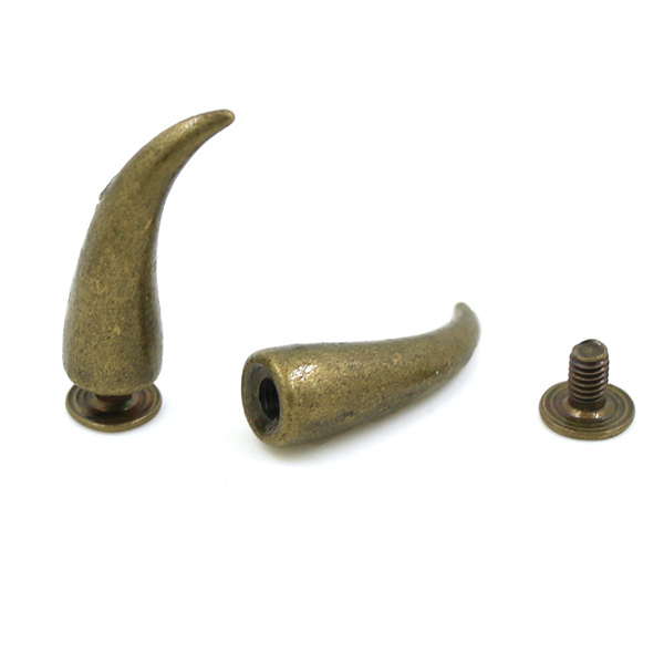 Clous et pointes métalliques 7x22MM, pour vêtements Punk, accessoires de vêtement, bricolage, 10 pièces, or argent noir Bronze: Bronze