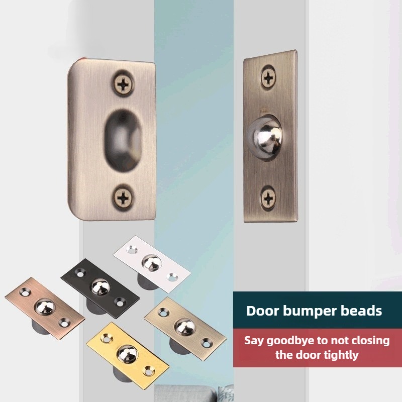 1Set Stainless steel Closet Door Ball Catch with Screw Cabinet Gate Spring Roller Ball Door Latch Set Door Stopper Furniture