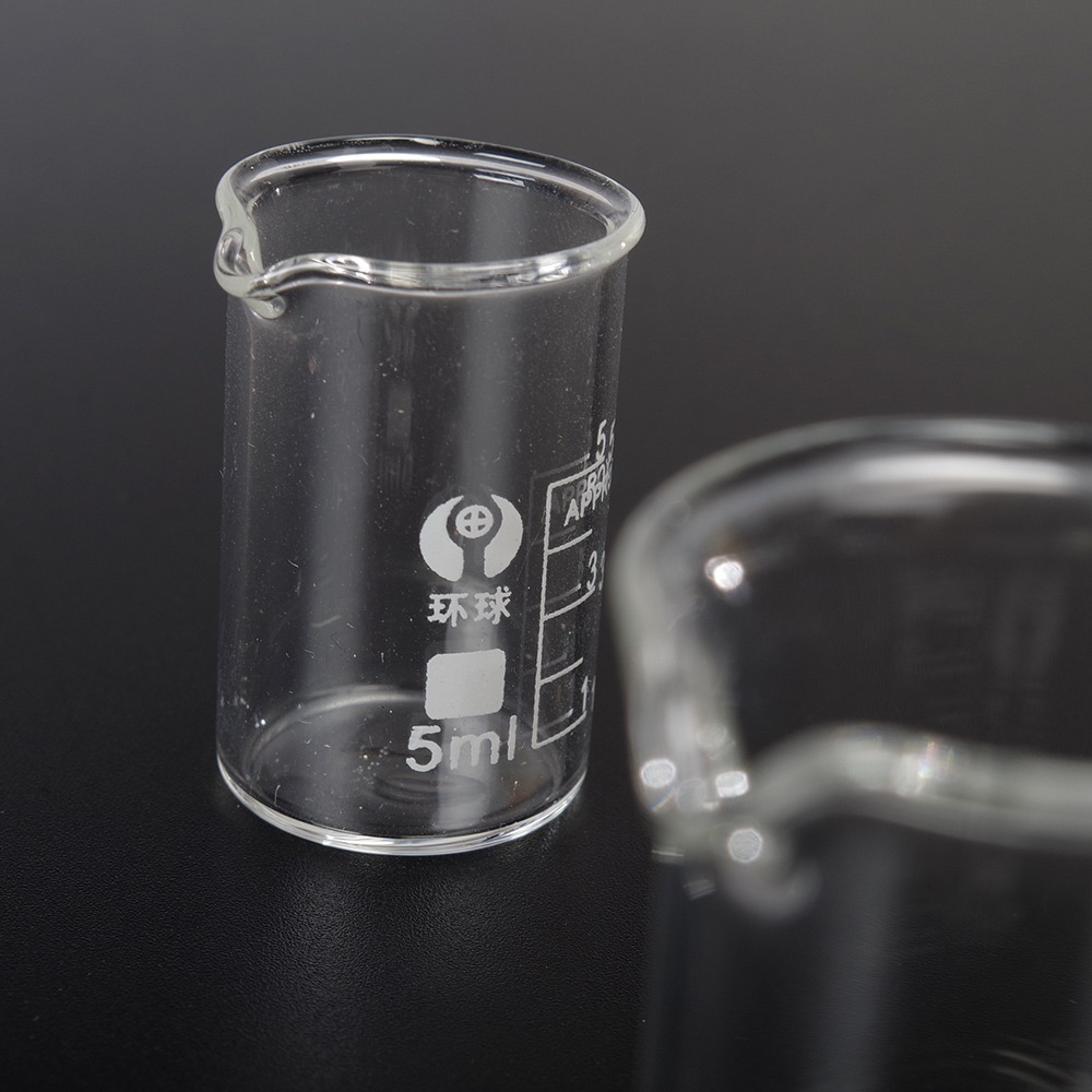 5ml/10ml/50ml/100ml genomskinliga glasmätbägare bägare kemi lab glasskola kontorsmaterial
