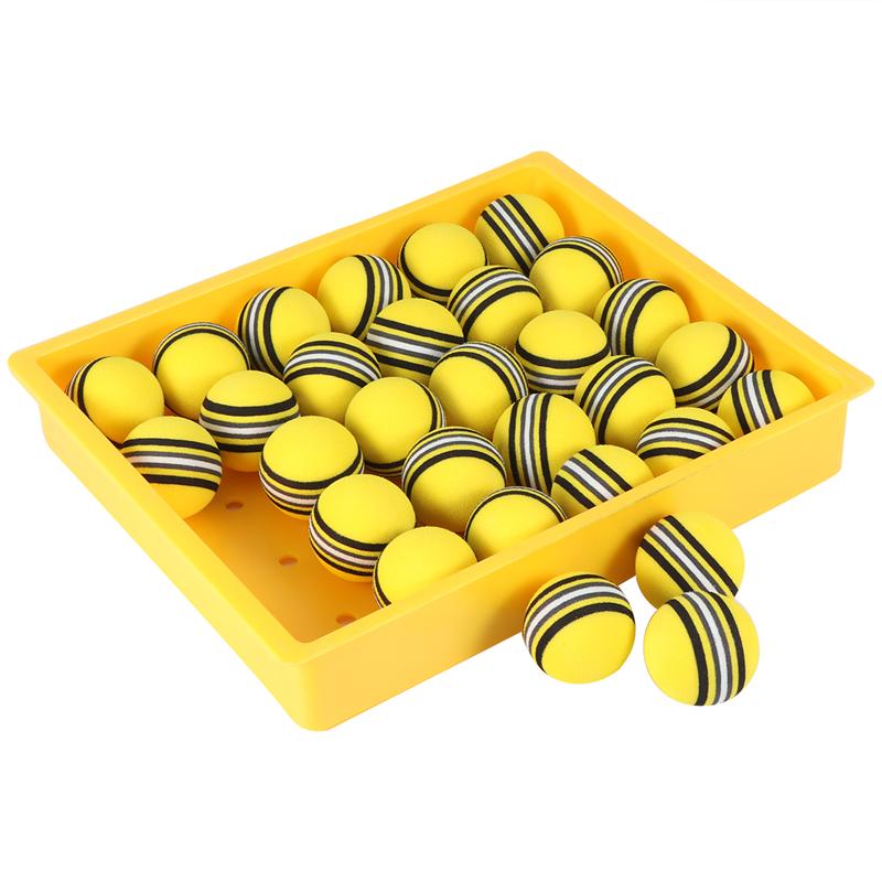 30 Pcs Regenboog Gekleurde Spons Bal Praktijk Indoor Training Aid Elastische 42Mm Training Bal Voor Indoor Outdoor: Yellow