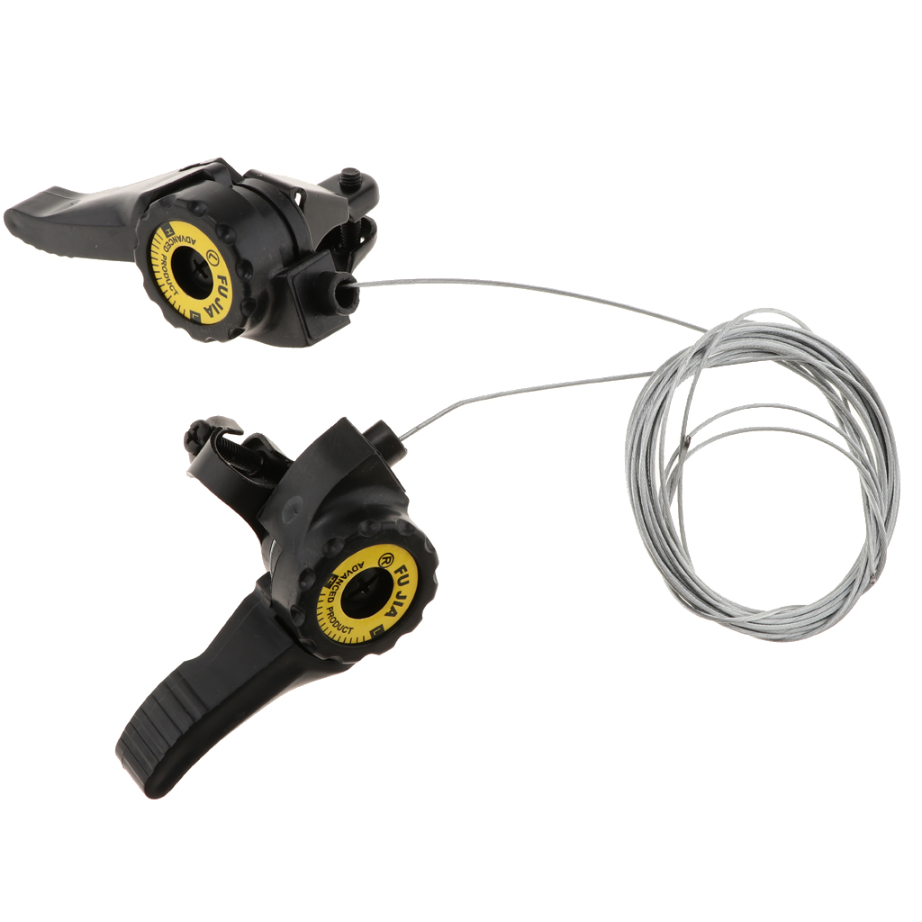 1 paar 15/18/21 Geschwindigkeiten Fahrrad Daumen Shifter Legierung Reibung Schalthebel w/Kabel für Mountainbike Rennrad faltrad