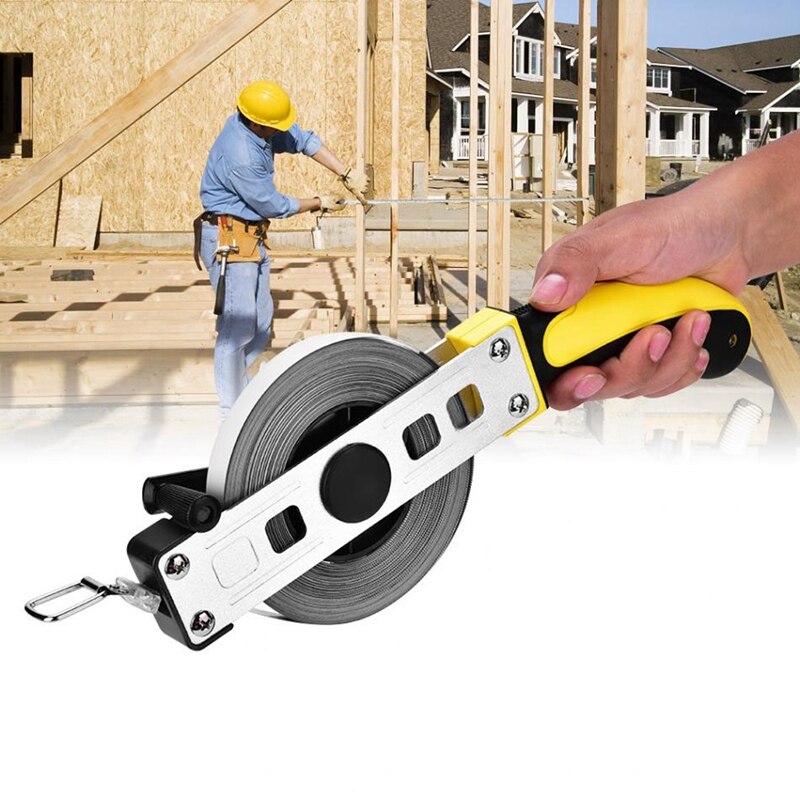 TOPOpen Reel Measuring Tape Frame Long Steel Tape Measure Handle Tool