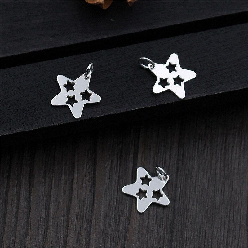 100% 925 Sterling Zilver Hollow Out Bedels Star/Olifant/Dolfijn/Herten Leuke Fijne Zilveren Bedel Hangers Voor armbanden Diy Sieraden