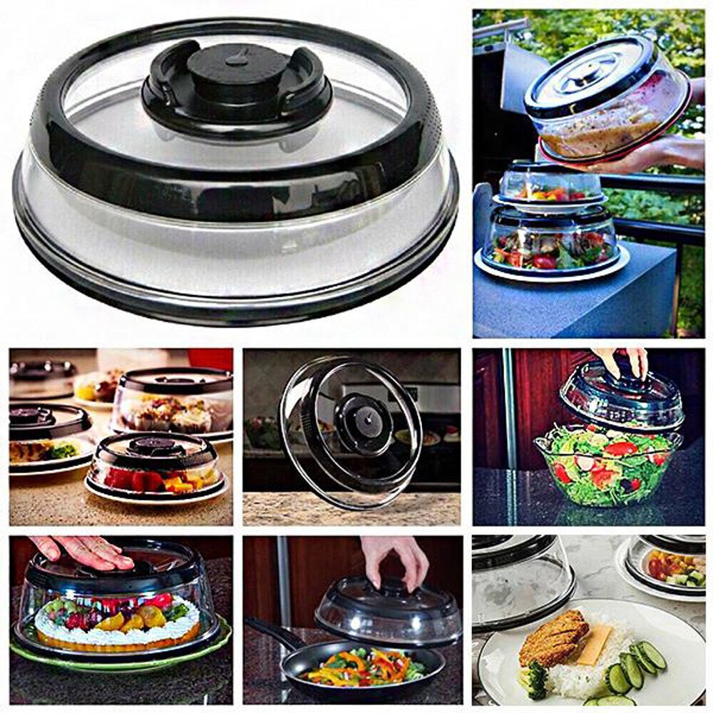 Vacuüm voedsel sealer deksel keuken instant vacuüm voedsel sealer verse deksel koelkast schaal deksel topper koepel keuken gereedschap #40