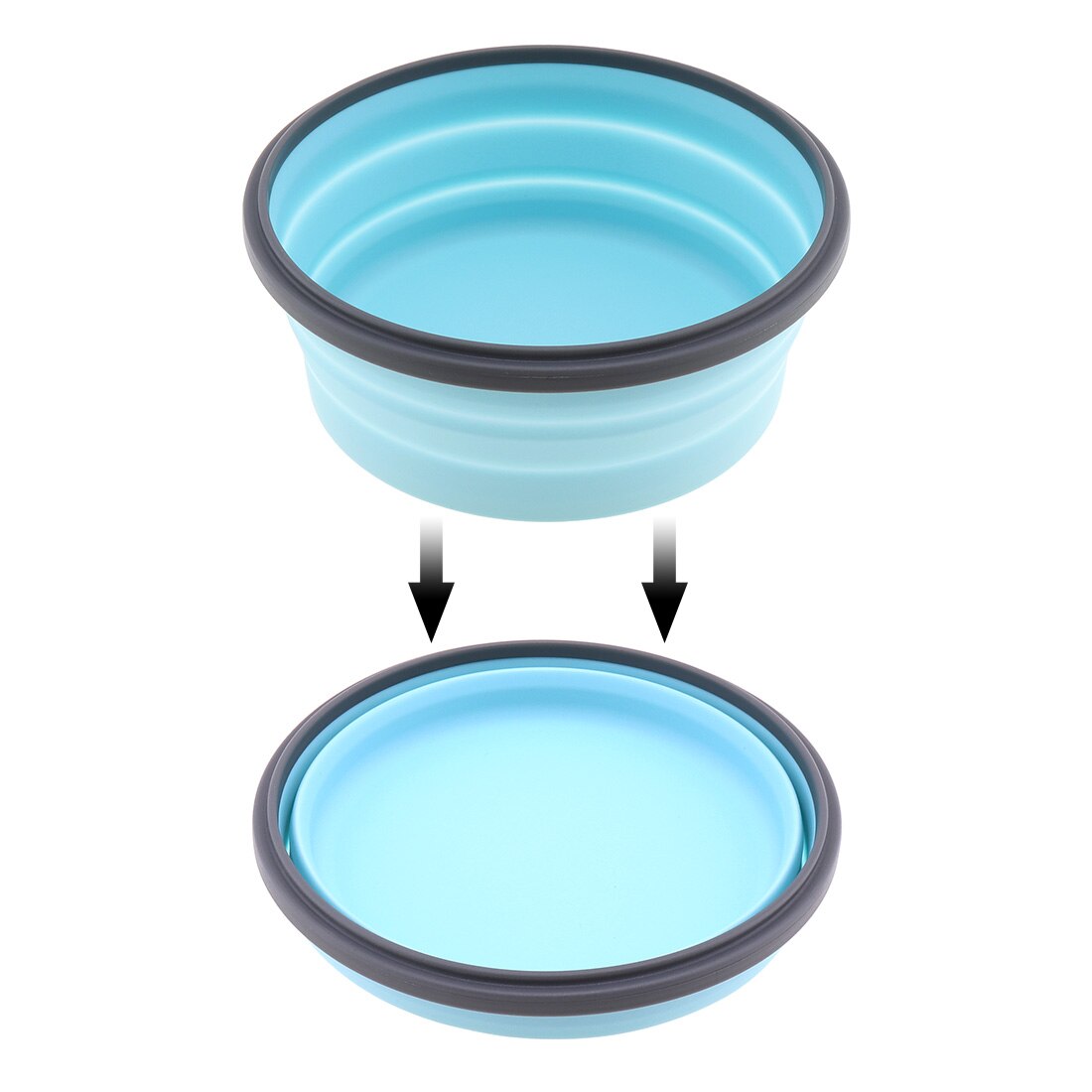 Bol circulaire en Silicone Portable, boîte à déjeuner pliable colorée, boîte à Bento 350/500/800/1200ml avec bouchon en Silicone