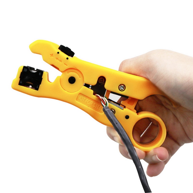Multi-functional Electric Stripping Tools for UTP/STP RG59 RG6 RG7 RG11 Striper Cable Wire Pliers
