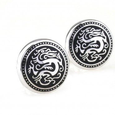 Boutons de manchette Dragon couleur or,: 5