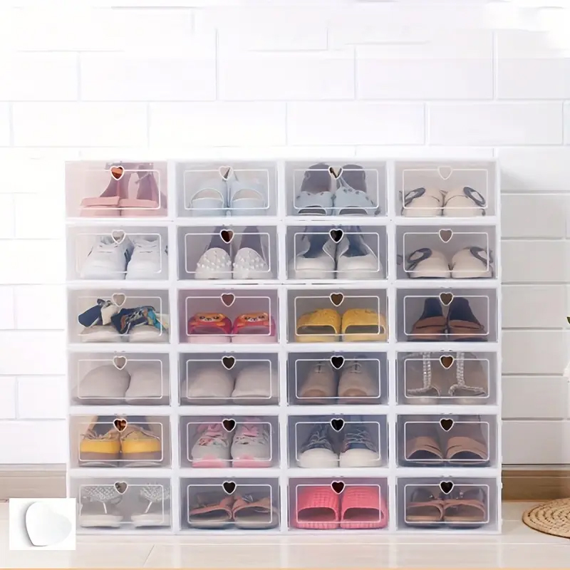 4/6/12PCS transparante schoenendoos, dikke lade plastic schoenendoos, stapelbaar, stofdicht en vochtbestendig, kleur optioneel