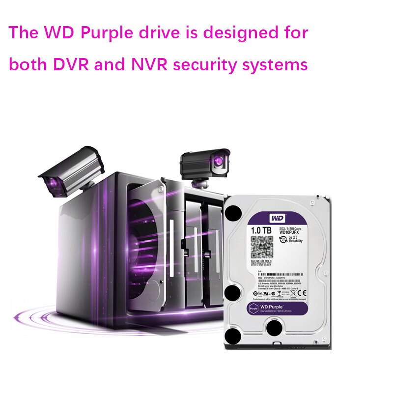 Wd purple 1tb valvonta sisäinen kiintolevylevy 3.5 &quot; 64m välimuisti sata iii 6gb/s 1t 1000gb hdd hd kiintolevy cctv dvr nvr