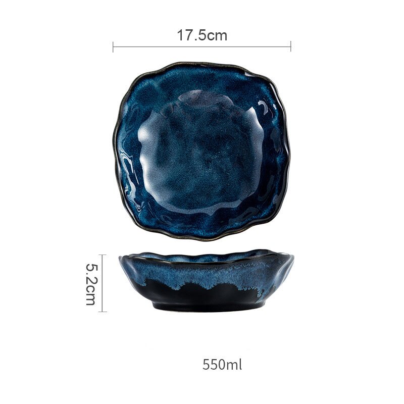 NIMITIME Nordic Ceramic Tableware Household Plates And Dish Set Simple Rice Bowl saucer dishes: 17.5 cm plate