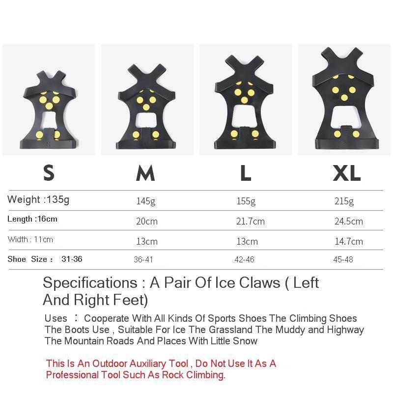 Anti-Slip Stijgijzers Sneeuw Ijs Klimmen Bergbeklimmen Spikes Grips