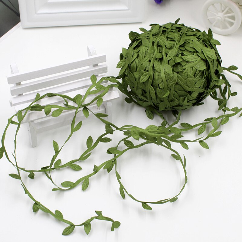 20M/Roll Wedding Decoration Artificial Leaf Handmade Craft DIY Scrapbooking Leaves Vine Green Silk Cloth Multi Purpose