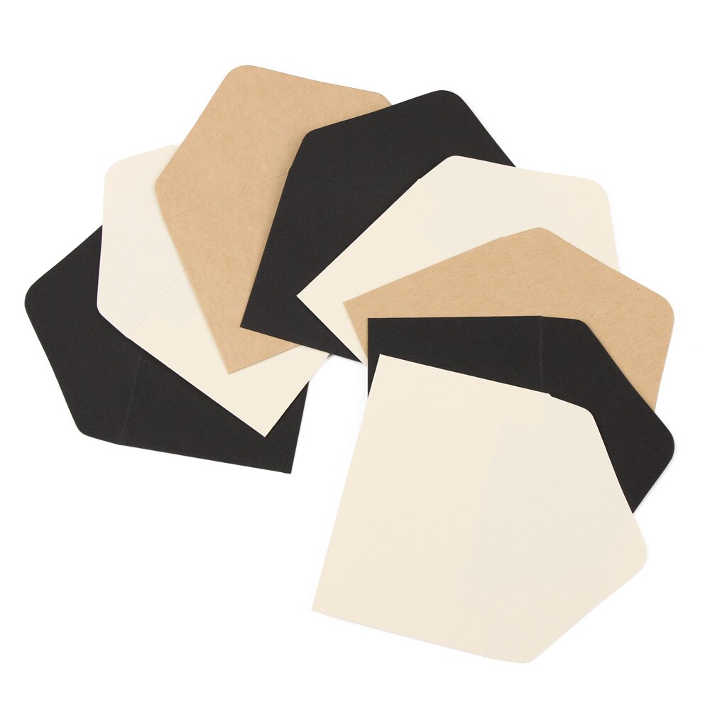 Mini Series Business Classic White Black Kraft Blank Mini Paper Window Envelopes Wedding Invitation Envelope