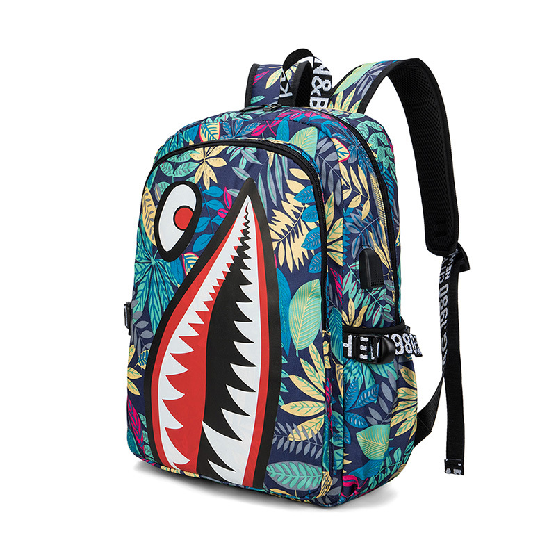 Camo Bookbag for Middle Shark Backpack Boys for Kids School Bags Travel Back Pack: Clear