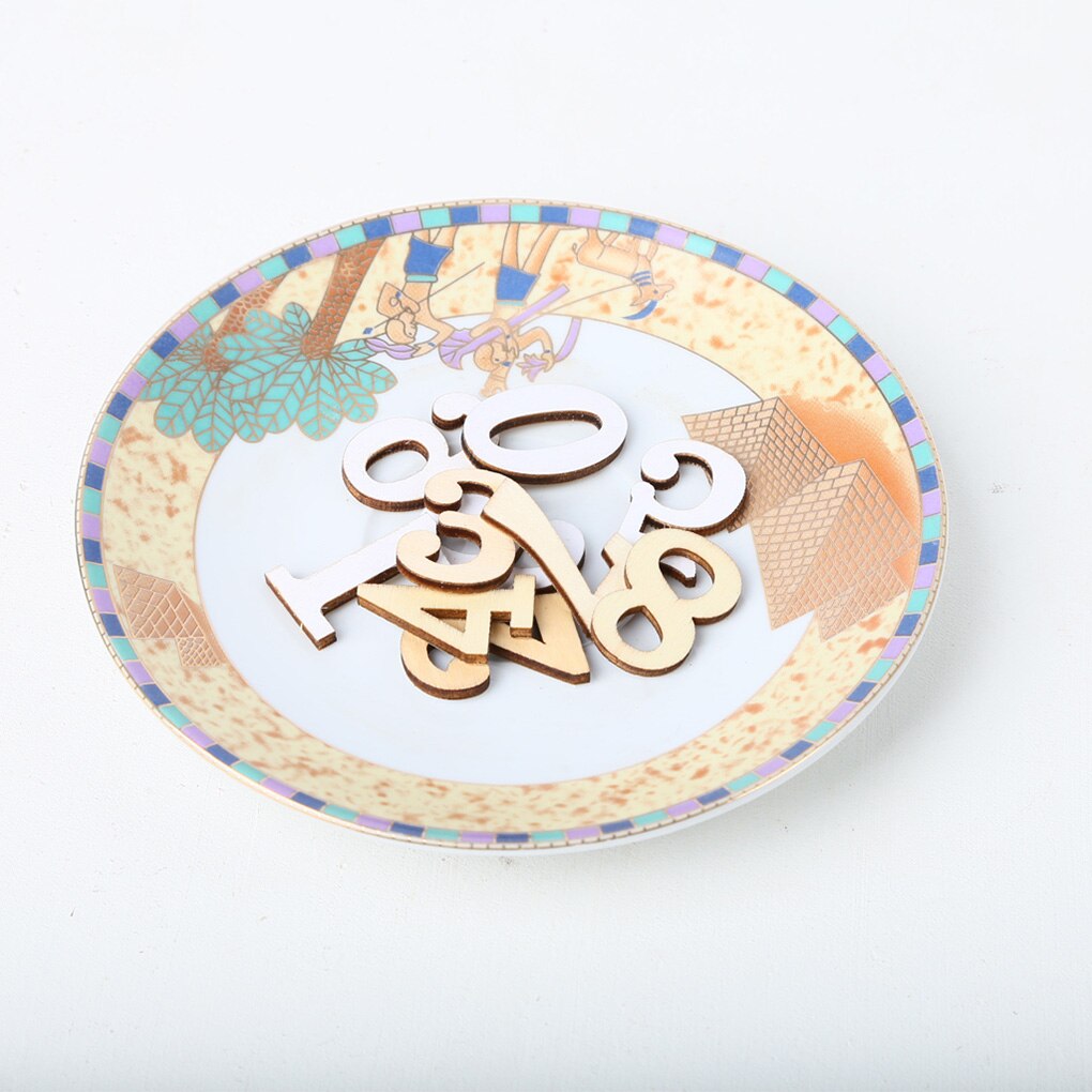 100 Pack Party Mini Wooden Numbers Unfinished Signs Ornaments Simple Style Anniversary Self-adhesive Happy Birthday