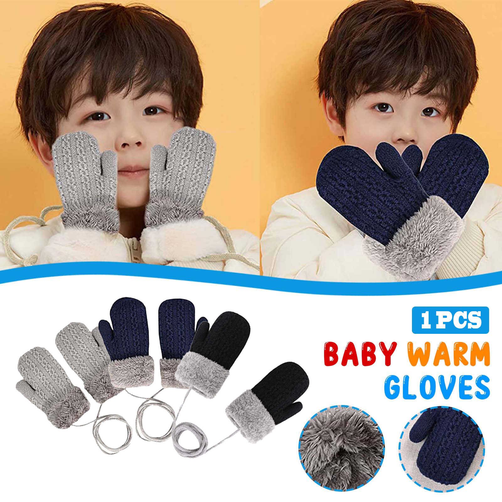 1 Pairs Dubbele Laag Handschoenen Dubbele Laag Zachte En Comfortabele Baby Handschoenen 1-4 Jaar Oude Winter Handschoenen Guantes kids Meubi