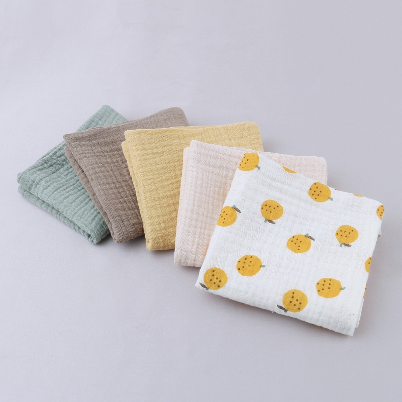 5 Pcs/set Soft Cotton Baby Face Towel Bath Towel Absorbent Gauze Newborn Burp Cloths Kids Washcloth Handkerchief Feeding Towel