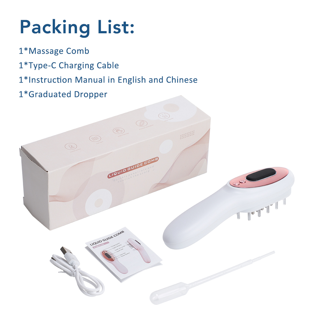 Electric Vibration Massage Comb Head Massager Scalp Massage Hair Brush Liquid Oil Applicator Nourishing Scalp Brush Hair Care: Default Title
