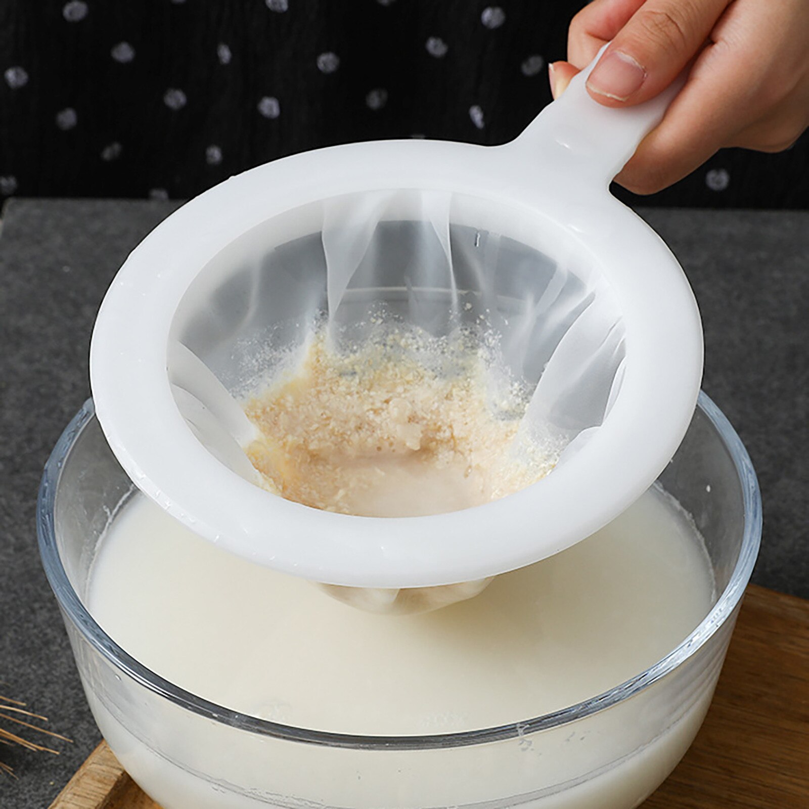 100/200/400 Mesh Reusable Nylon Ultra Fine Filter Mesh Strainer Spoon Sieve Soy Milk Juice Coffee Food Filter Kitchen Colander