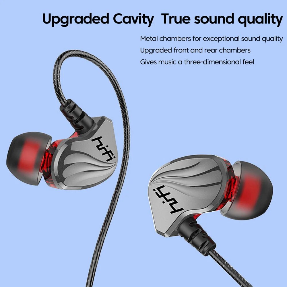 T2000 auriculares deportivos binaurales con cable, cascos de graves metálicos de alta fidelidad, resistentes al agua, sonido estéreo deportivo, reducción de ruido