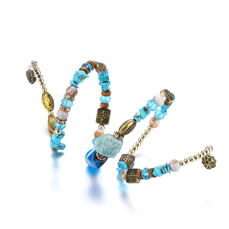 Ifmia Boho Multilayer Resin Stone Armband & Bangles Vrouw Vintage Lange Manchet Armbanden Voor Vrouwen Pulseras Etnische Sieraden