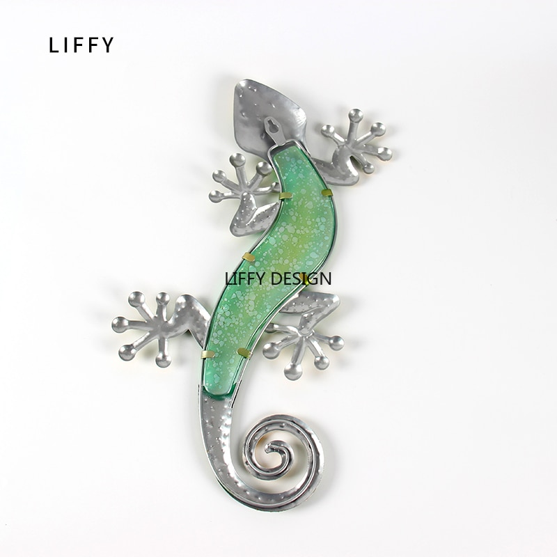 Decoración de pared de Metal de salamanquesa, ilustraciones para jardín, estatuas para uso en exteriores y accesorios miniaturas y esculturas