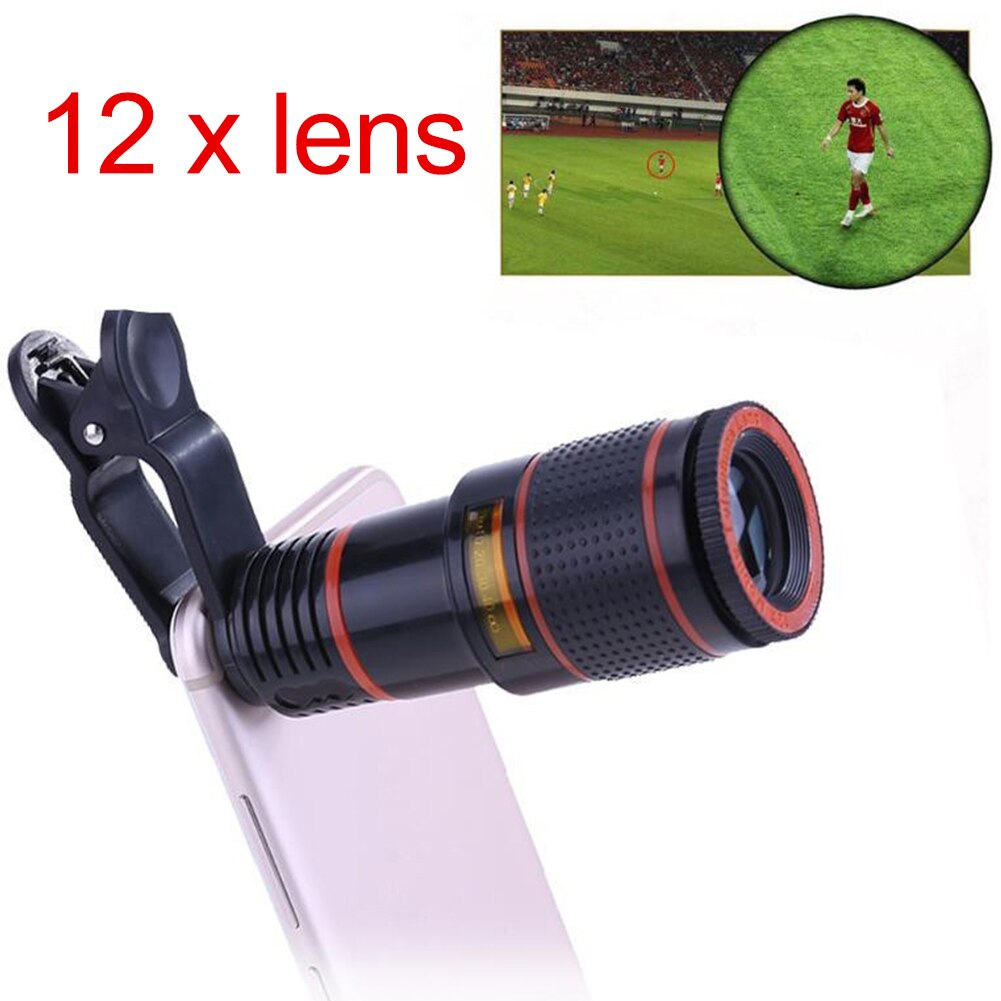 8X 12X Mobile Phone Camera  Lens Telephoto Lens External Telescop with Clip With Universal Clip for Smartphone Universal