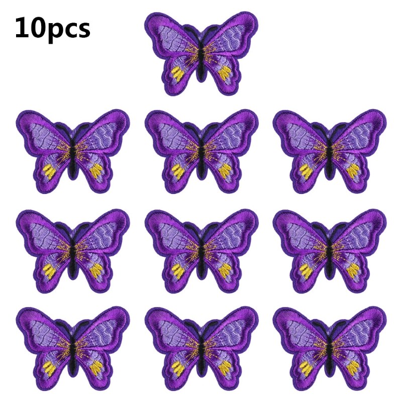 10 Stuks Multicolor Butterfly Naaien/Ijzer Op Applicaties Borduurwerk Patches Diy Badge C6UD: 6EE406273-PL