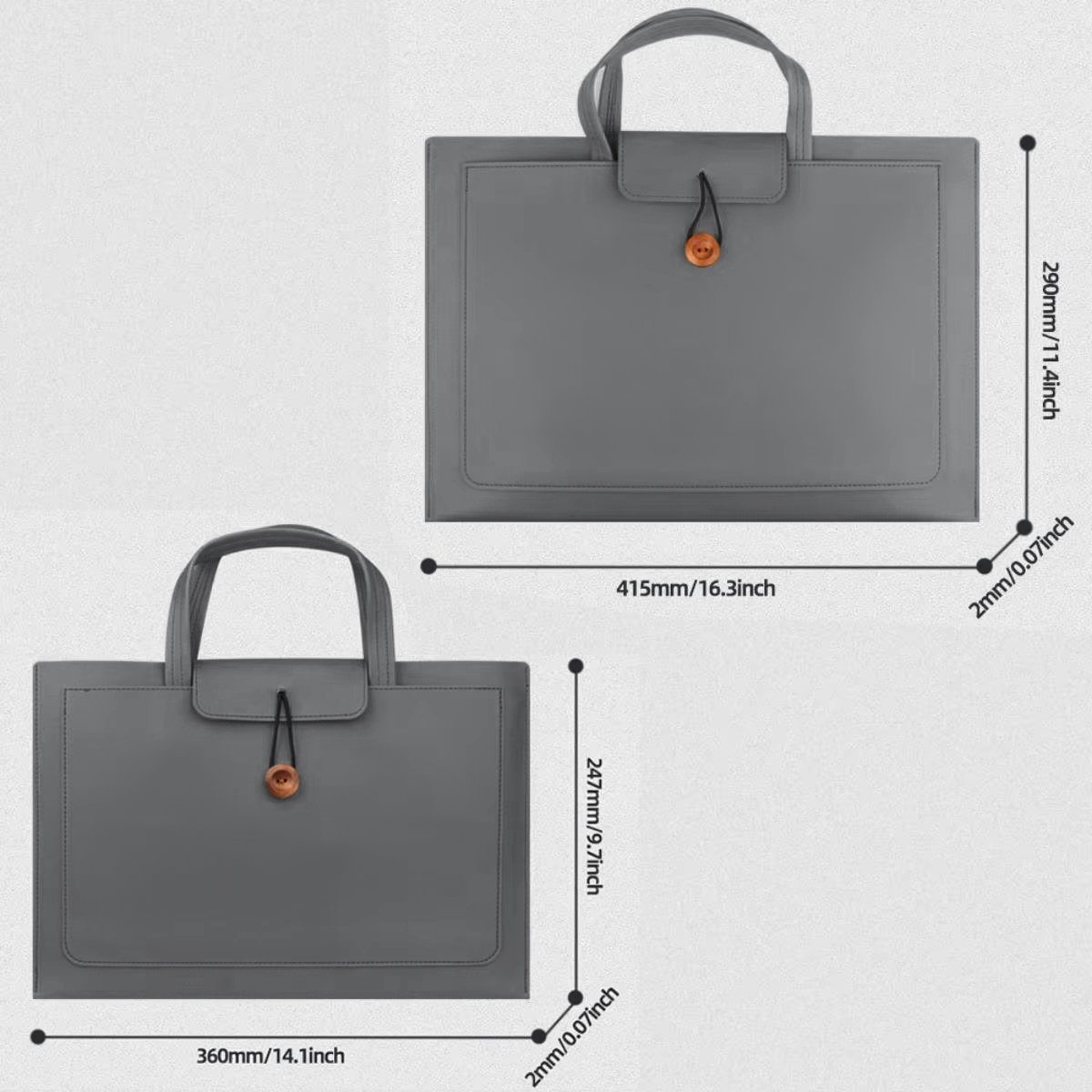 Pu-skinnveske for kvinner, bærbar pc-veske, bæreveske til macbook air 15- tommers, 16- tommers håndvesker for menn, skulderveske