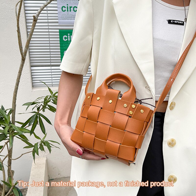 Mini Tas Handgemaakte Naaien Materiaal Diy Handtas Schoudertas Maken Materialen Pakket Handwerk Geweven Zak Self-Made Accessoires: Yellow s