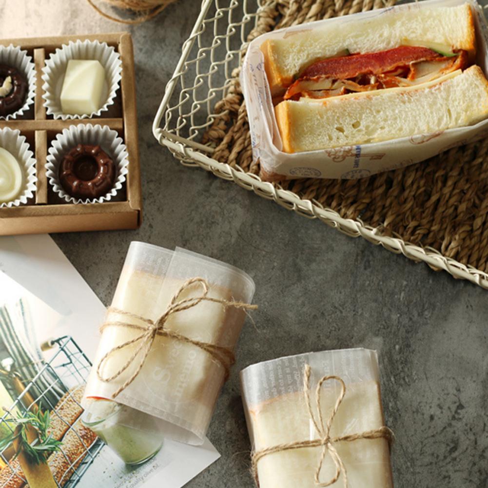 50Pcs Beautiful Hamburger Food Wrapping Tissue Paper Baking Paper Multi Patterns Delicate