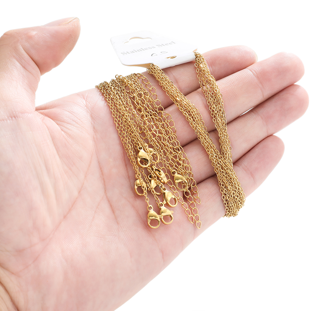 Lien de câble en acier inoxydable pour bricolage, colliers de la présidence, tour de cou, bijoux de direction, réglable, , équiin en vrac, 45 + 5cm, 10 pièces par lot